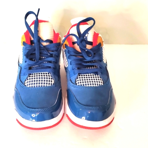 Nike Air Jordan 4 Retro Messy room French Blue Gym Red|Size:3Y - Picture 3 of 13